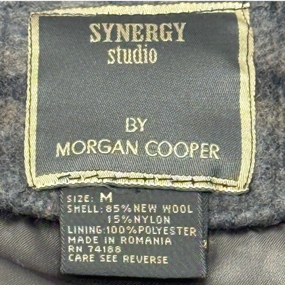 Synergy Studio Morgan Cooper Plaid Wool Blend Button Up Gorpcore Jacket Men M - Picture 4 of 10
